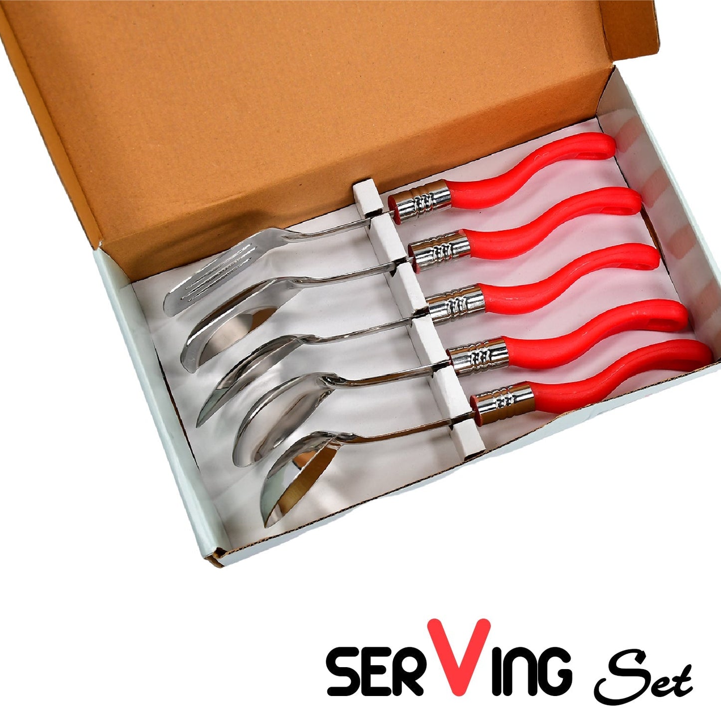 Stainless Steel Serving Spoon Set 5 pcs. - Discount Karo