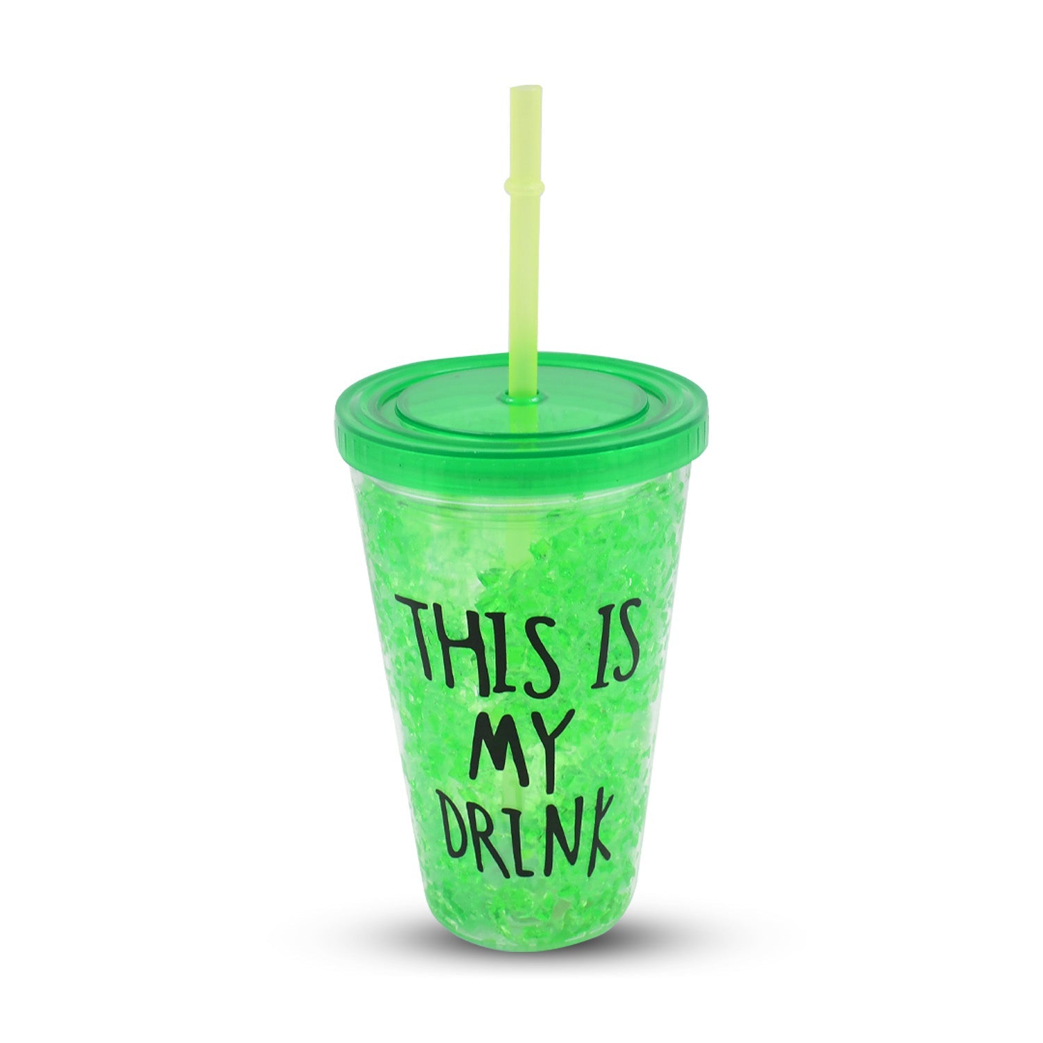 Plastic Drink Cup, Tea Coffee Tumbler with Lid and Straw (1 Pc) - Discount Karo