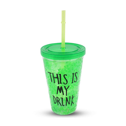 Plastic Drink Cup, Tea Coffee Tumbler with Lid and Straw (1 Pc) - Discount Karo