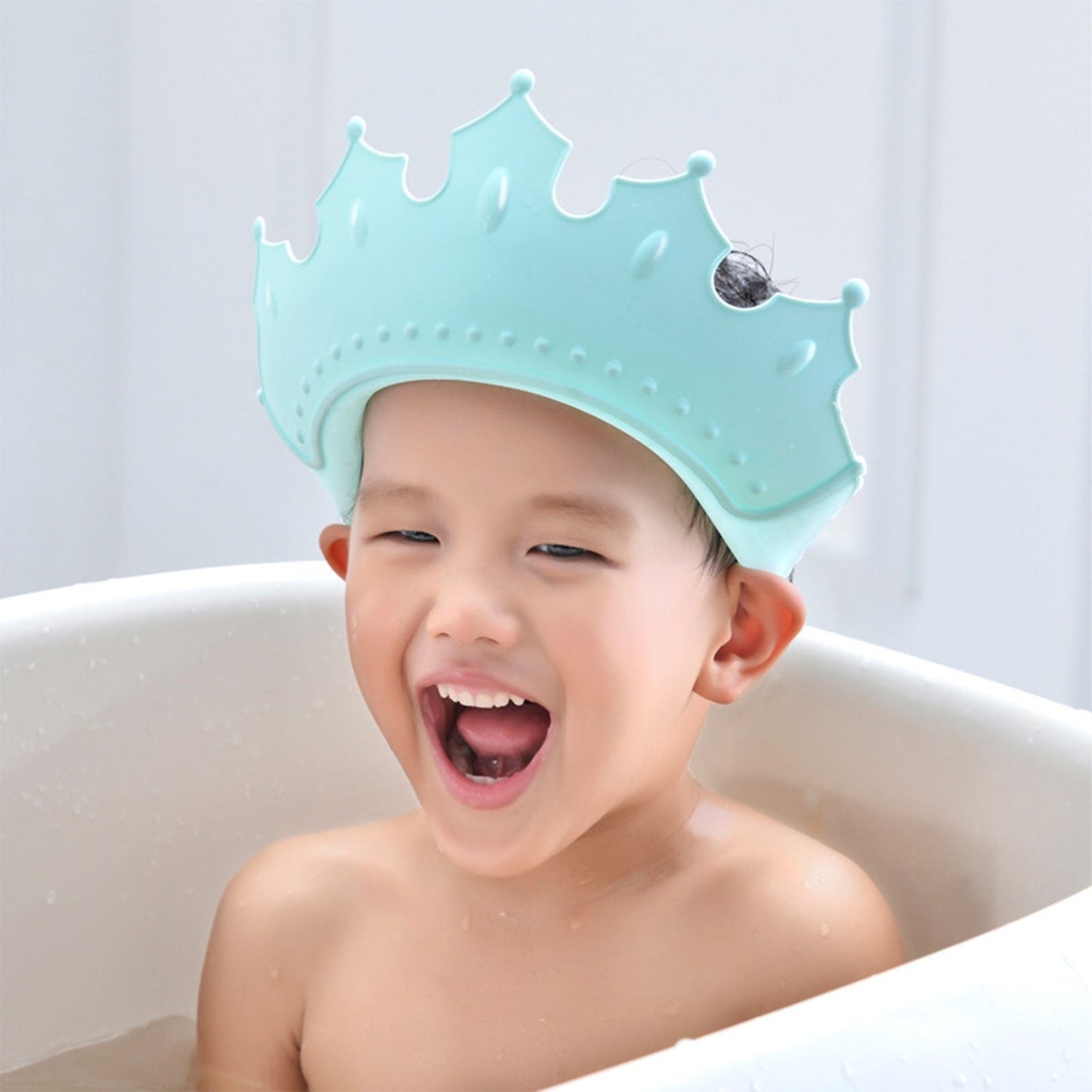 6440 Crown Baby Shower Cap Adjustable Crown Baby Child Protection, Eye Protection, Ear Protection, Adjustable Swim Cap, Waterproof and Adjustable for Kids and Babies 