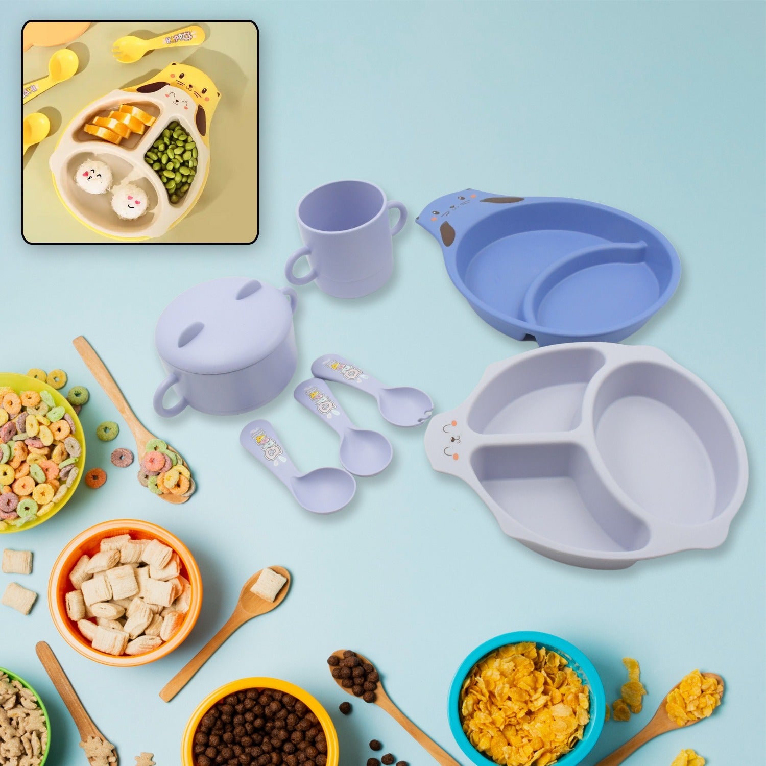 Baby Feeding Set For Kids And Toddlers (7 pcs set) - Discount Karo