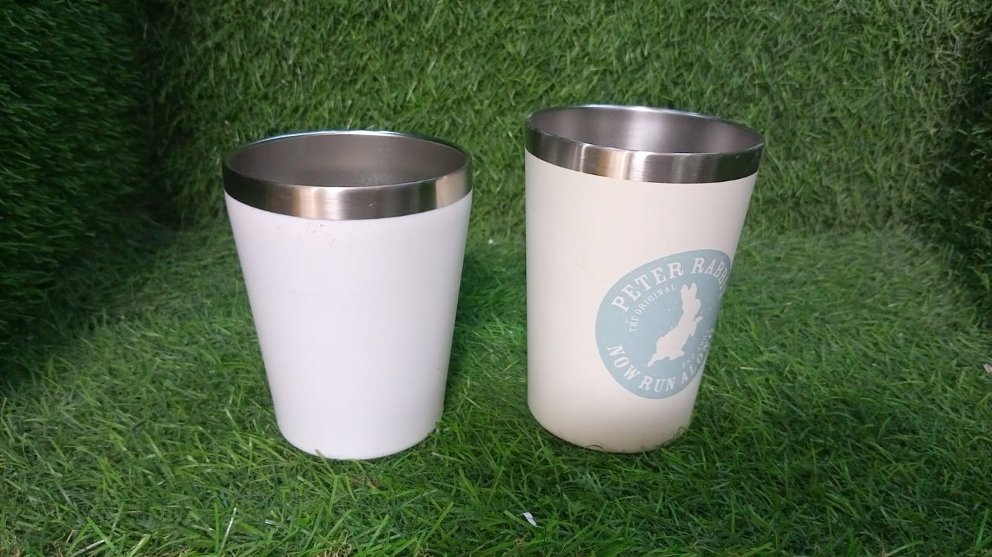 Vacuum Stainless Steel Drinking Glass for Water, Milk Tea Coffee Lassi Glass Tumbler  Premium Glass