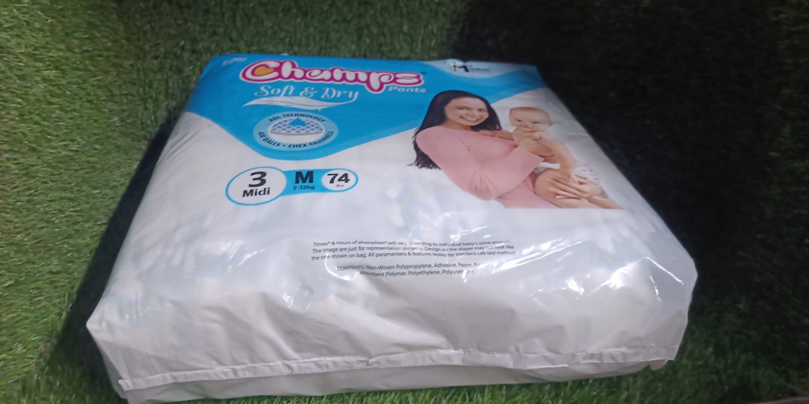 Champs Soft and Dry Baby Diaper Pants 74 Pcs (Medium Size M74) - Discount Karo