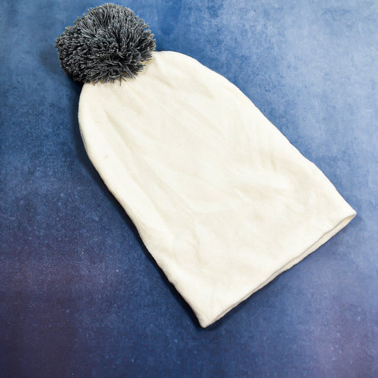 6340 Men's and Women's Skull Slouchy Winter Woolen Knitted Black Inside Fur Beanie Cap. 