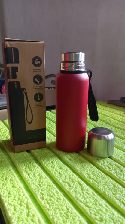 Stainless Steel Water Bottle, Fridge Water Bottle, Stainless Steel Water Bottle Leak Proof, Rust Proof, Cold & Hot Thermos steel Bottle| Leak Proof | Office Bottle | Gym | Home | Kitchen | Hiking | Trekking | Travel Bottle (Approx 600ML) - Discount Karo