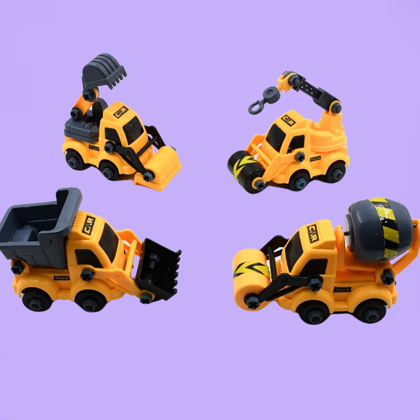 Engineering vehicles Nut Assembly Vehicle Toy, DIY Nut Assembly Vehicle Model Toy Highly Simulation Children Kids Car Model Toy Set (4 Pc Set) - Discount Karo