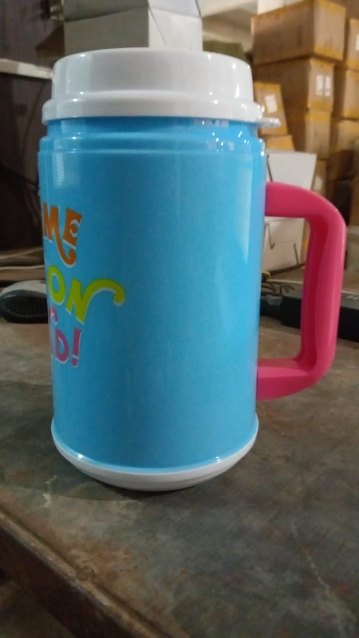 Insulated Mug with Lid Handle Flexible Straw with Cap (709 ML) - Discount Karo