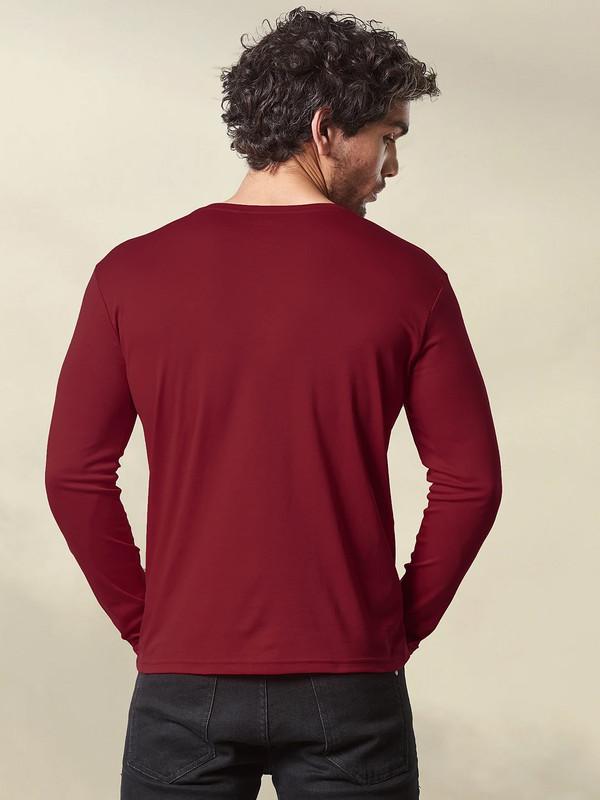 Mens Full Sleeve Cotton Henley T-shirt