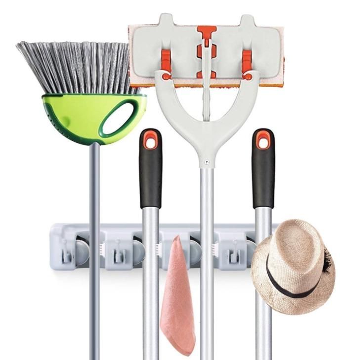 Multipurpose Wall Mounted Organizer Mop and Broom Holder - Discount Karo