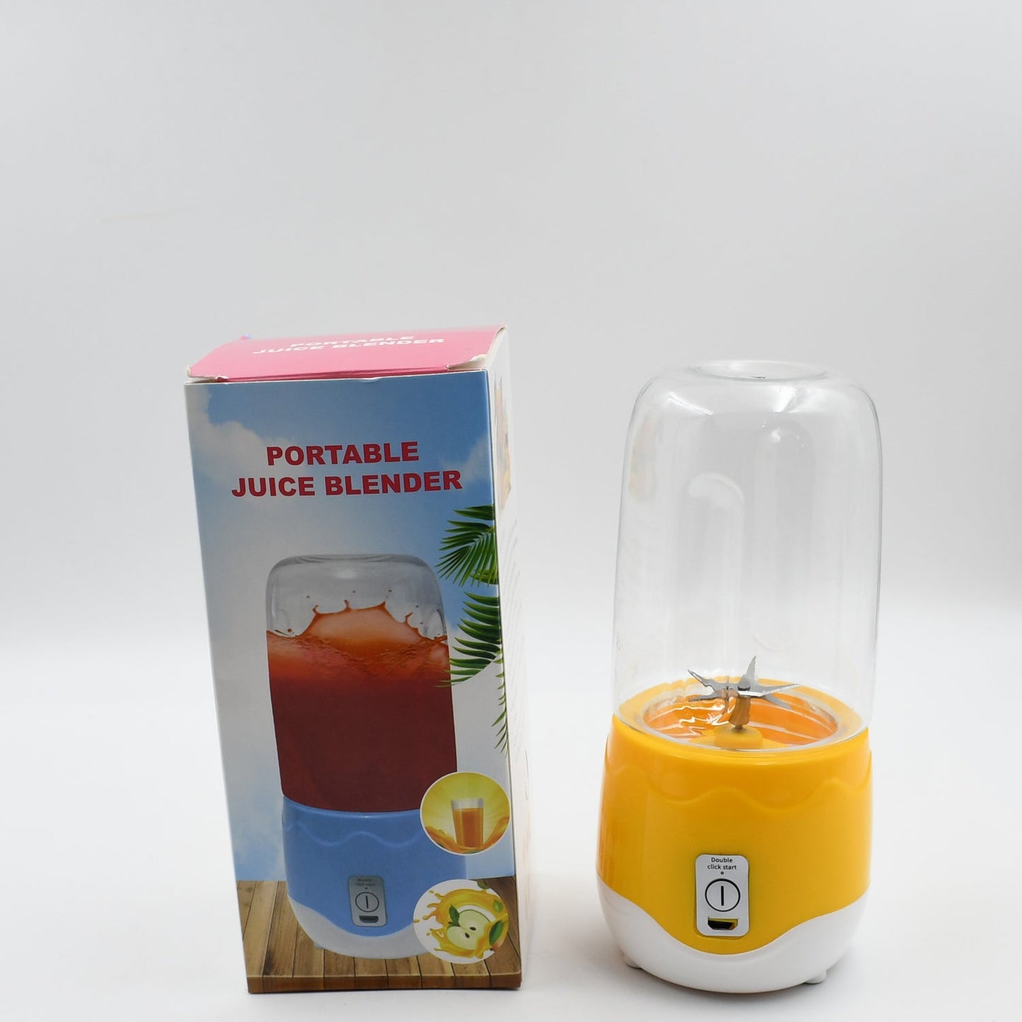 Portable Electric USB Juice Maker 6 blade Blender Grinder Mixer Personal Size, USB Rechargeable Mini Juicer for Smoothies and Shakes with Juicer Cup - 400ml - Discount Karo