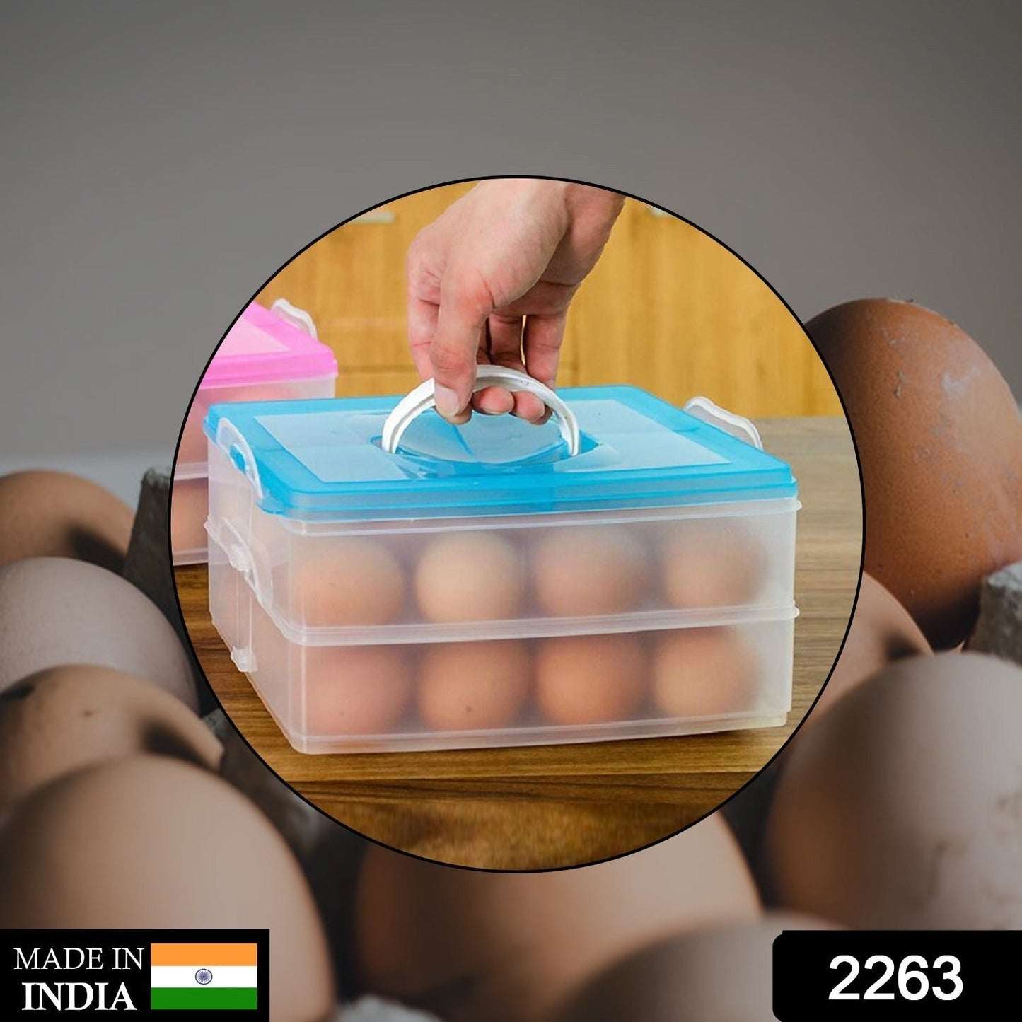 Double Layer 24 Grid Egg Storage Box for Egg Storage Container - Discount Karo