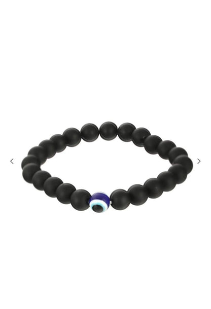 PD Enterprise Black Evil Eye Beaded Bracelet Unisex