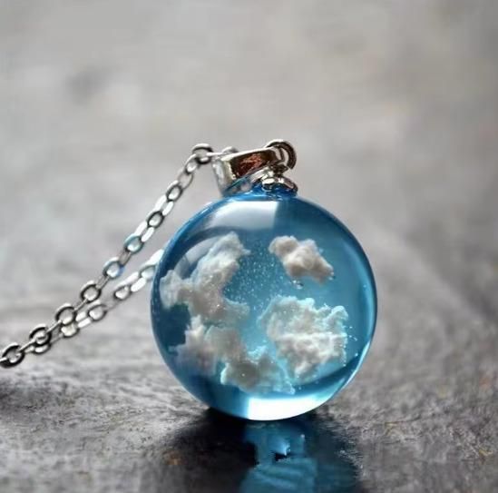 Transparent Round Ball Pendant Necklace