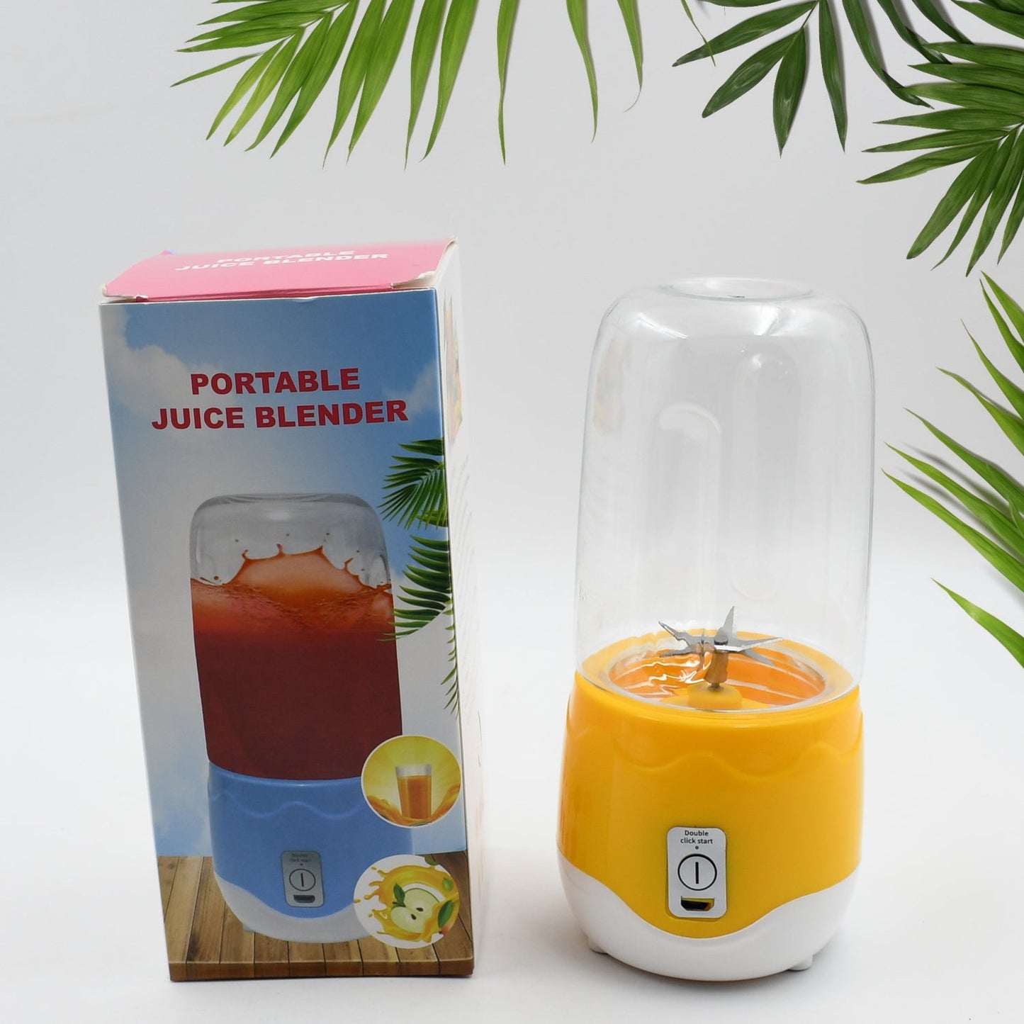 Portable Electric USB Juice Maker 6 blade Blender Grinder Mixer Personal Size, USB Rechargeable Mini Juicer for Smoothies and Shakes with Juicer Cup - 400ml - Discount Karo