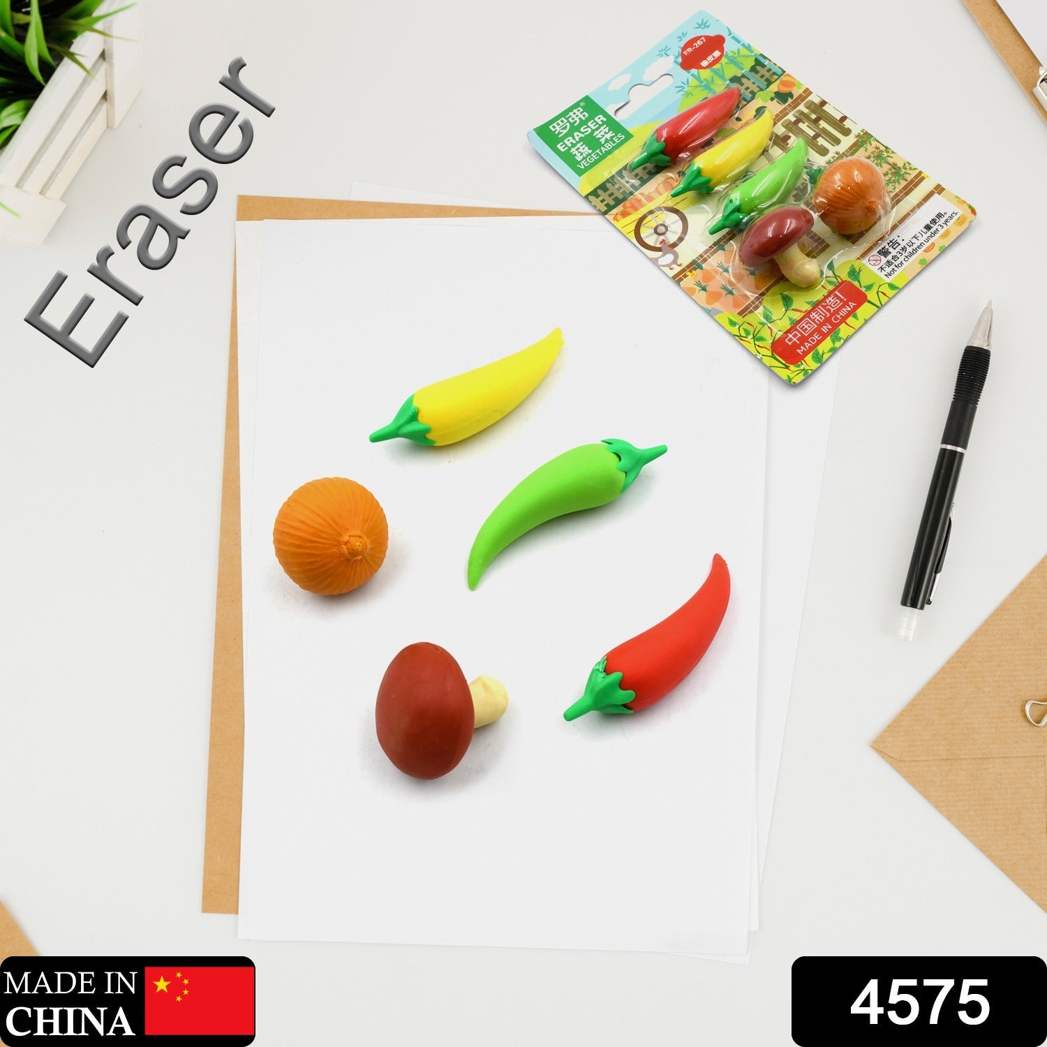 Vegetable Shaped Erasers, Puzzle Erasers, Erasers for Kids, Fun Erasers, Gifts for Kids, Pencil Erasers for Birthday Gifts for Kids (5 Pcs Set) - Discount Karo