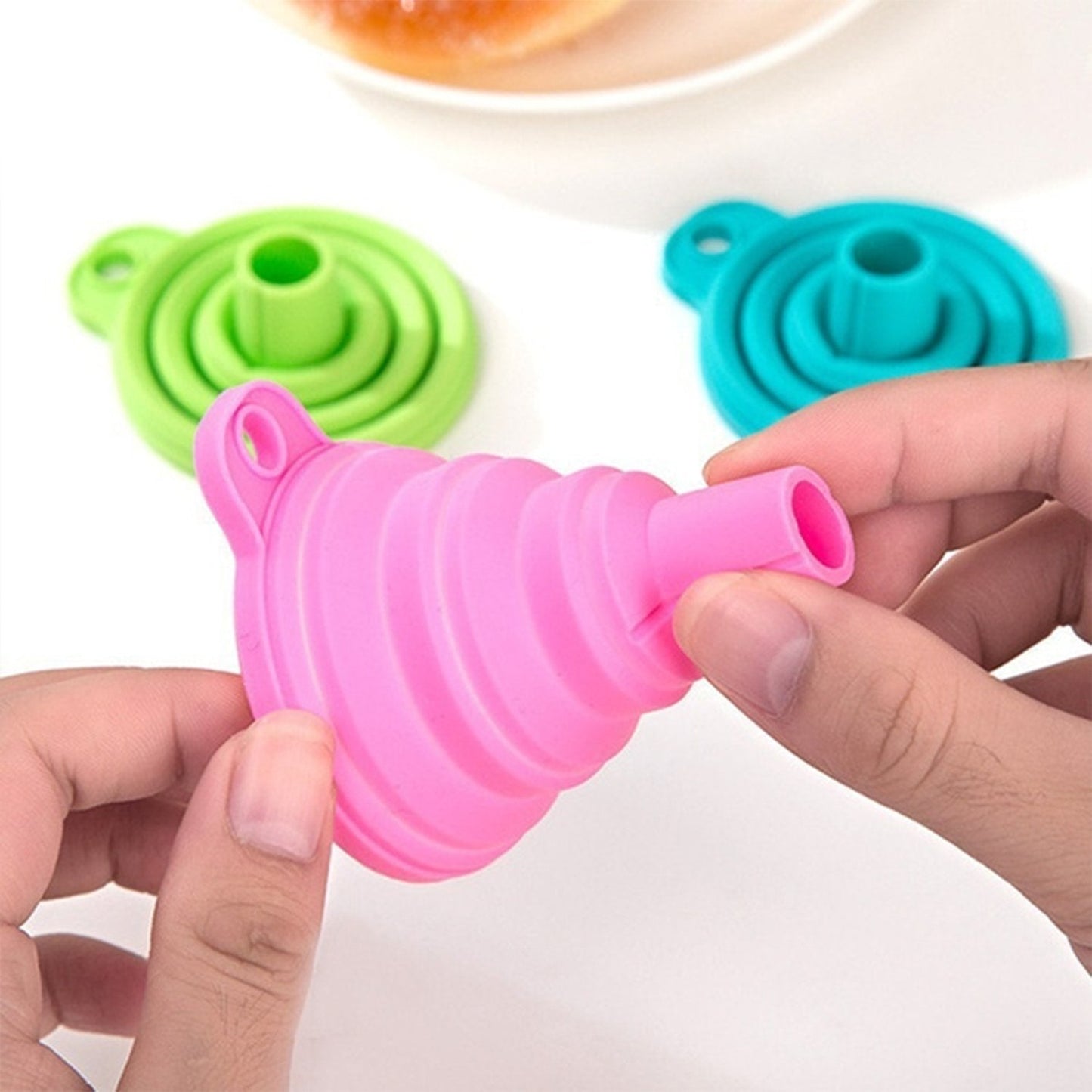 4677 Silicone Funnel for Kitchen Use Oil Pouring Sauce Water Juice 