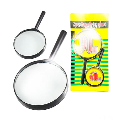 Magnifying glass Lens - reading aid made of glass - real glass magnifying glass that can be used on both sides - glass breakage-proof magnifying glass, Protect Eyes, 90mm & 60mm (2pc Set) - Discount Karo