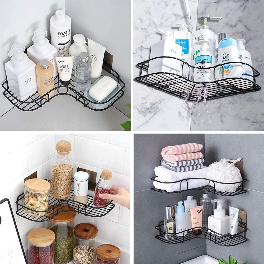 Metal Bathroom Corner Rack Storage Shelves - Discount Karo