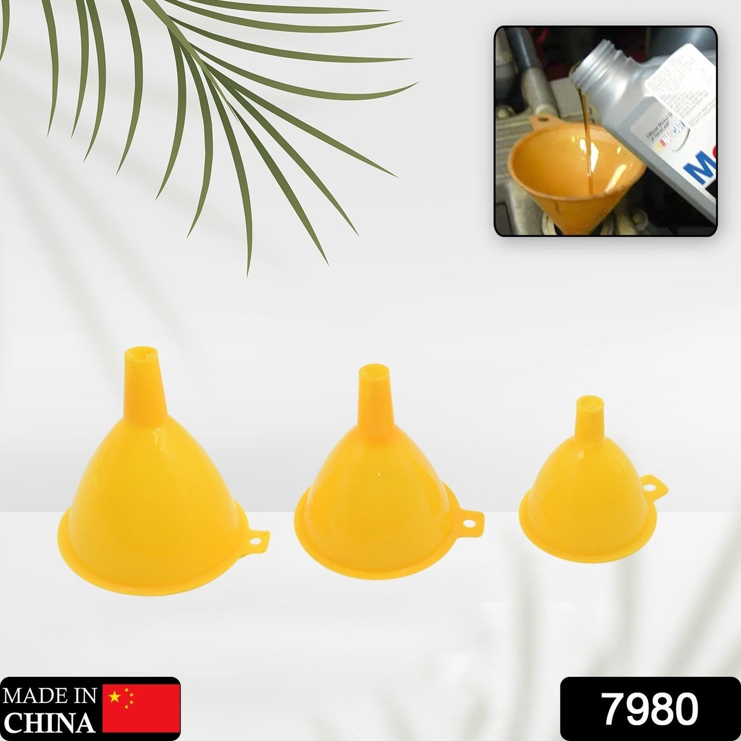 Multipurpose Funnel 3 Size Small , Medium & Big Plastic Funnel For kitchen and laboratory Use (3 Pc Set)