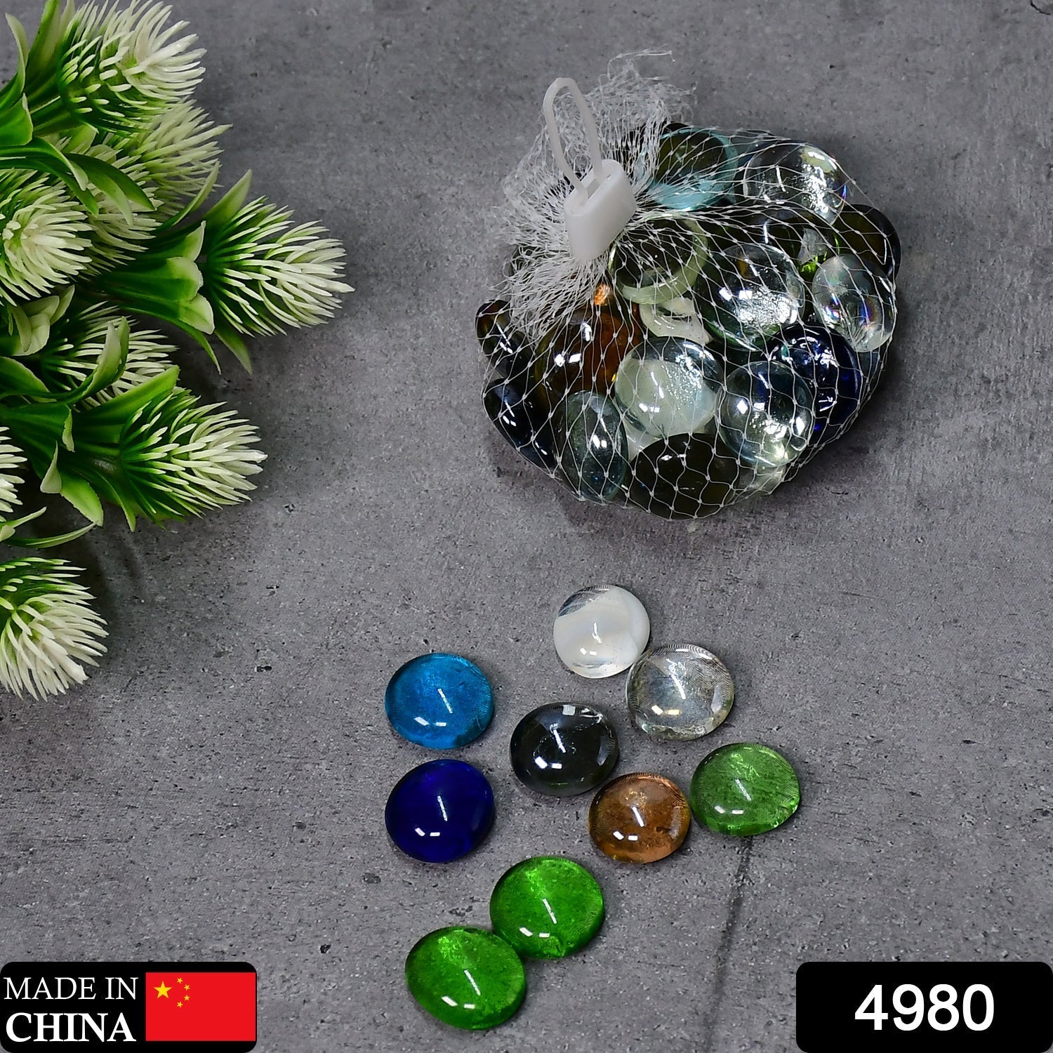 4980 Glass Gem Stone, Flat Round Marbles Pebbles for Vase Fillers, AttrDraft pebbles for Aquarium Fish Tank. 