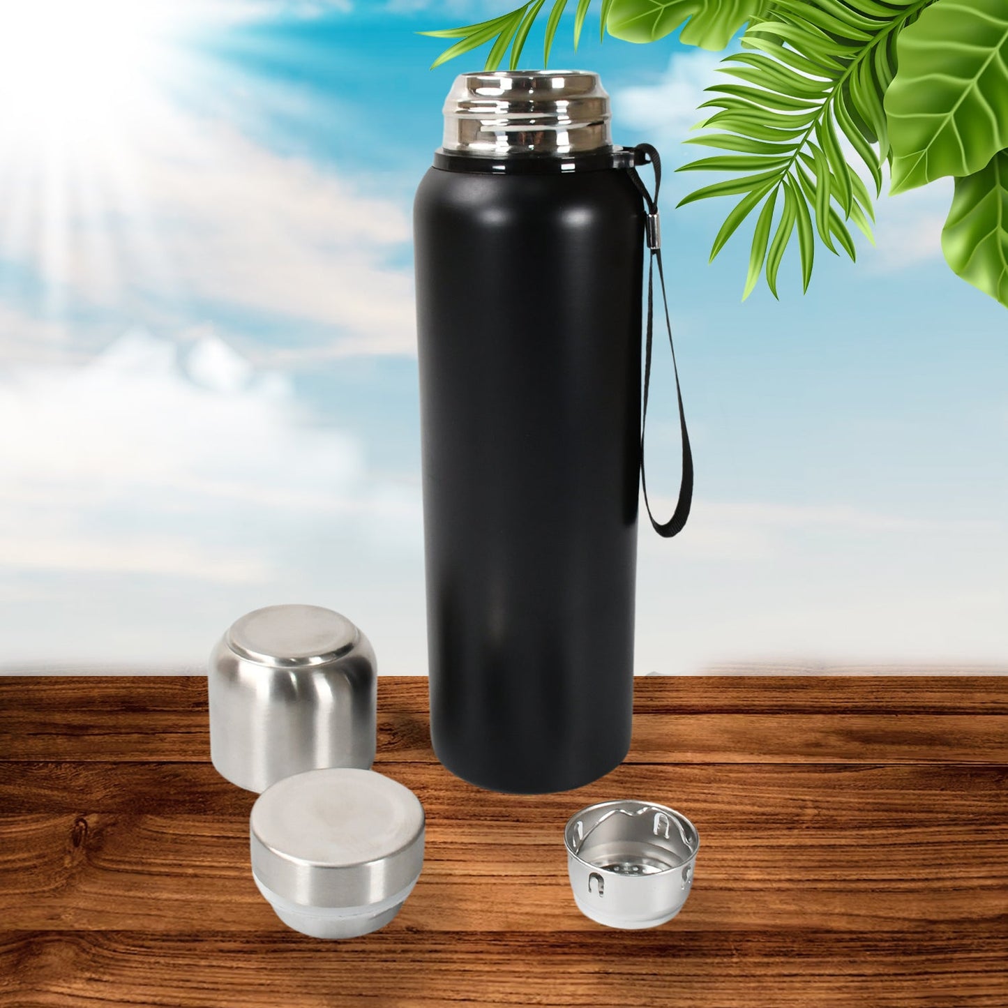 Stainless Steel Water Bottle, Fridge Water Bottle, Stainless Steel Water Bottle Leak Proof, Rust Proof, Cold & Hot Thermos steel Bottle| Leak Proof | Office Bottle | Gym | Home | Kitchen | Hiking | Trekking | Travel Bottle (800ML) - Discount Karo