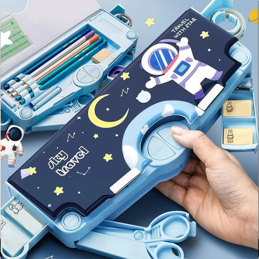 Multifunctional Pencil Box for Kids, Space Pencil Box For Boys, Kids Pencil Box for Boys & Girls, Magnetic Pencil Box for Boys, Pop up Pencil Box, Space Theme Return Gifts for Kids (Space Pencil Box) - Discount Karo