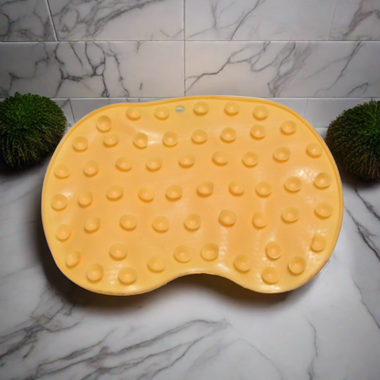 Silicone Bath Massage Cushion with Suction Cup, Shower Foot Scrubber Brush Foot Bath Mat Scrubber, Anti-Slip Exfoliating Dead Skin Massage Pad Lazy Wash Feet Bathroom Mat