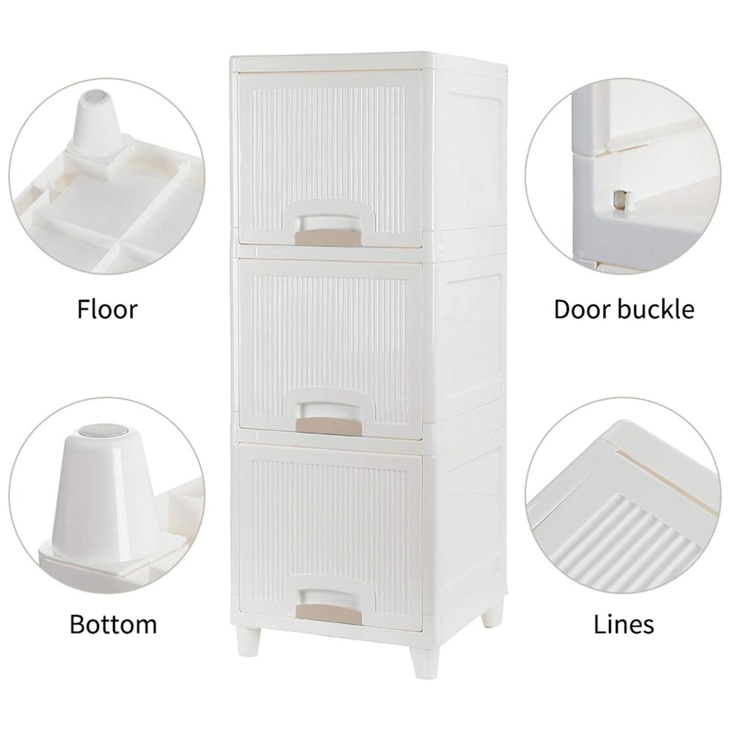 Multipurpose Storage Cabinet, Storage Solutions plastic drawers || Multi Layer Wardrobe Storage Drawers || Foldable Multipurpose Drawer Units For Kitchen, Bathroom, Bedroom, Cloth (3 Layer) - Discount Karo