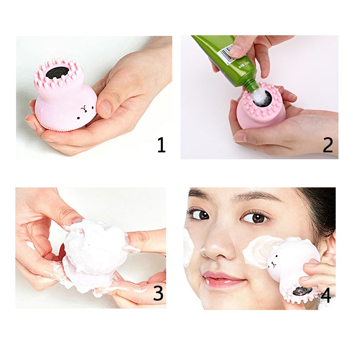 Facial Cleansing Brushes, Cute Octopus Shape Silicone Face Scrubber Massager Skincare Tool (1PC) - Discount Karo