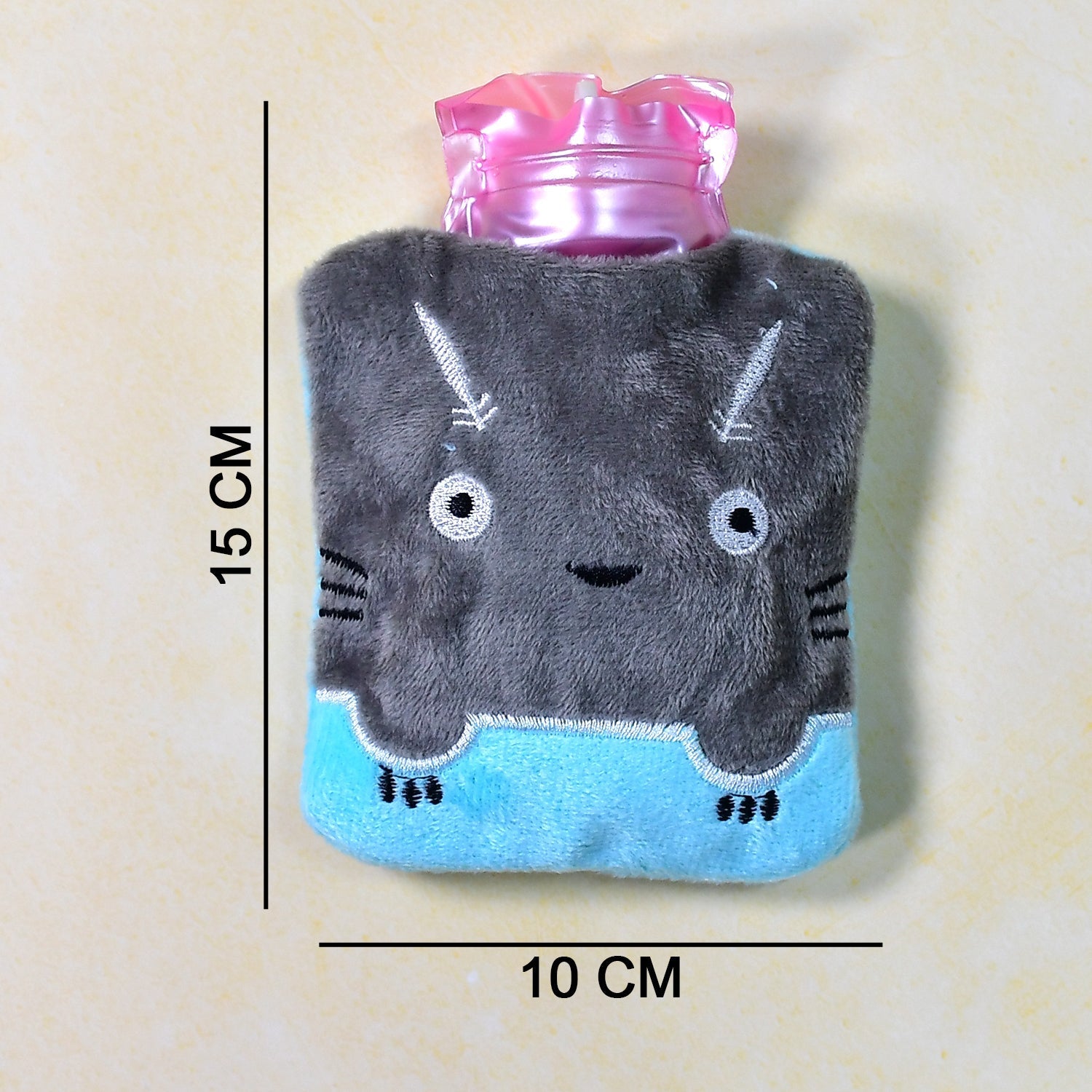 Grey Cat Print Small Hot Water Bag with Cover for Pain Relief - Discount Karo