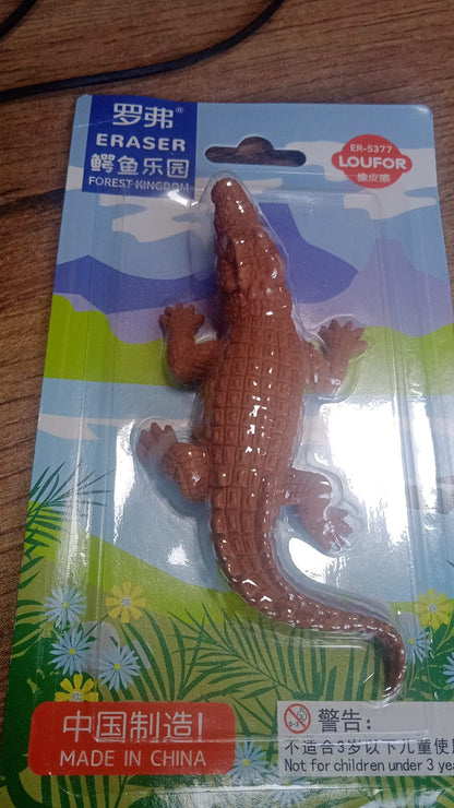 CROCODILE SHAPED ERASERS ANIMAL ERASERS FOR KIDS, CROCODILE ERASERS 3D ERASER, MINI ERASER TOYS, DESK PETS FOR STUDENTS CLASSROOM PRIZES CLASS REWARDS PARTY FAVORS - Discount Karo