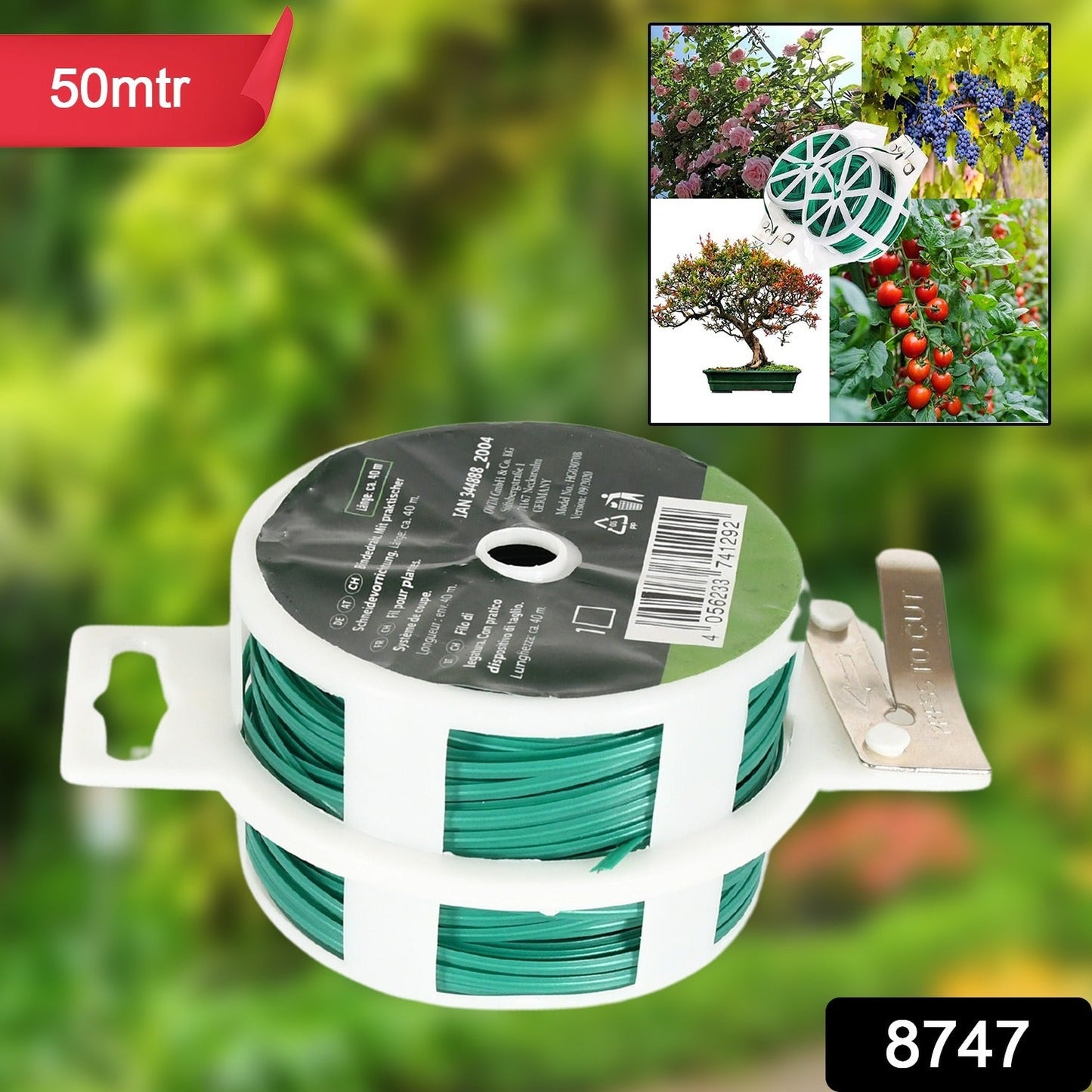 Garden Wire, Sturdy Plant Ties for Support, Garden Ties with Cutter for Tomatoes Vines, Plant Wire Tie Wire for Indoor, Outdoor, Home and Office Use (50 Mtr) - Discount Karo