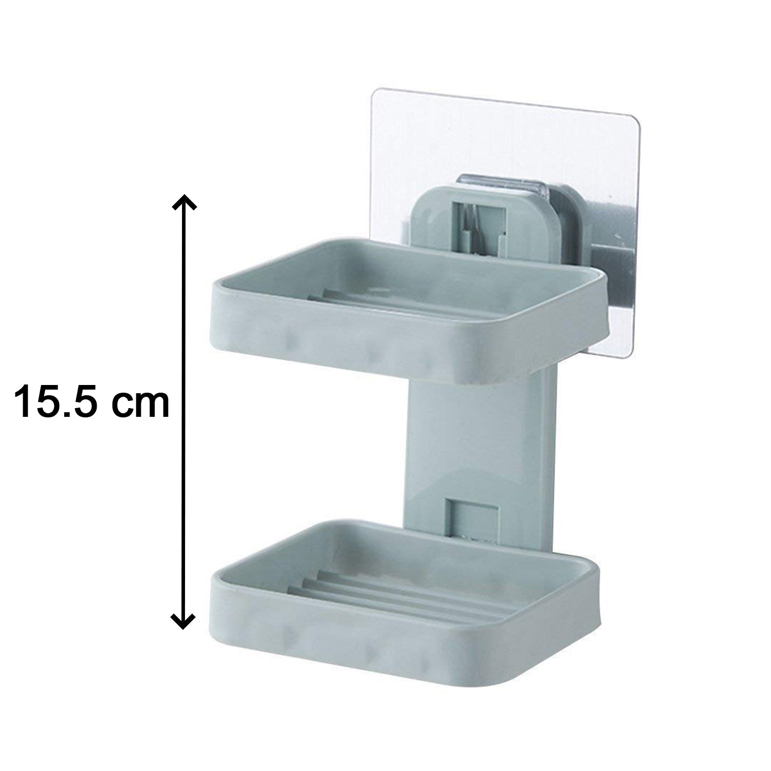 4762  Plastic Double Layer - Soap Stand, Holder, Wall Soap Box Sturdy Vacuum Dispenser Tray 