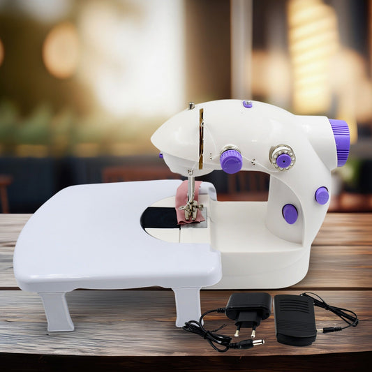 Home Tailoring Sewing Machine With Extension Table Set, Foot Pedal, Adapter Mini Electric Silai Machine, Portable Stitching Machine/Tailoring Machine - Discount Karo