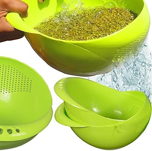 Virgin Rice Bowl Durable Plastic Strainer, Water Strainer | Vegetable & Fruits Washing Bowl - Discount Karo