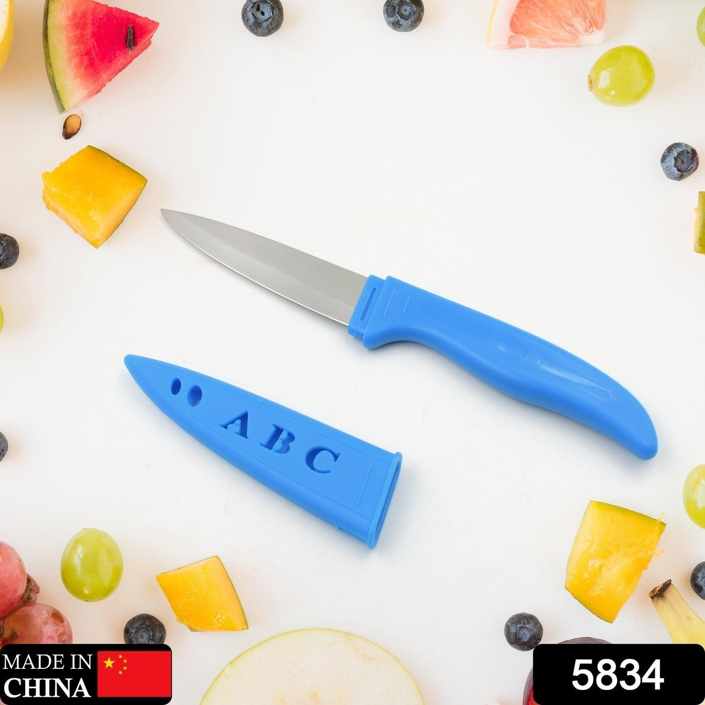 Stainless Steel Knife For Kitchen Use, Knife Set, Knife & Non-Slip Handle With Blade Cover Knife, Fruit, Vegetable,Knife Set (1 Pc) - Discount Karo