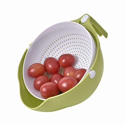 1093 Multi-Functional Washing Fruits and Vegetables Bowl & Strainer with Handle 