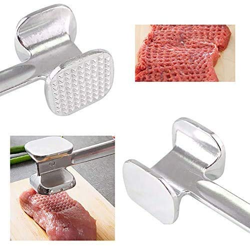 Double Sided Beef Steak Mallet (Aluminum): Meat Tenderizer Hammer - Discount Karo