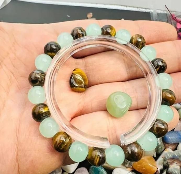 Natural Jade Round Beads Bracelet (Pack Of 2)