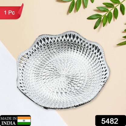 Round Serving Tray, Traditional Serving Tray, Multipurpose Serving Tray, Decorative Serving Platters, Mukhwas Serving Tray (1 Pc) - Discount Karo