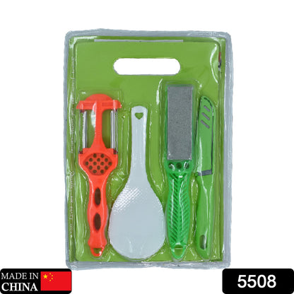 Plastic Chopping Board with Knife Set and Scissor And Wine Stainless Steel And Plastic Kitchen item Multipurpose cutting vegetables - Discount Karo