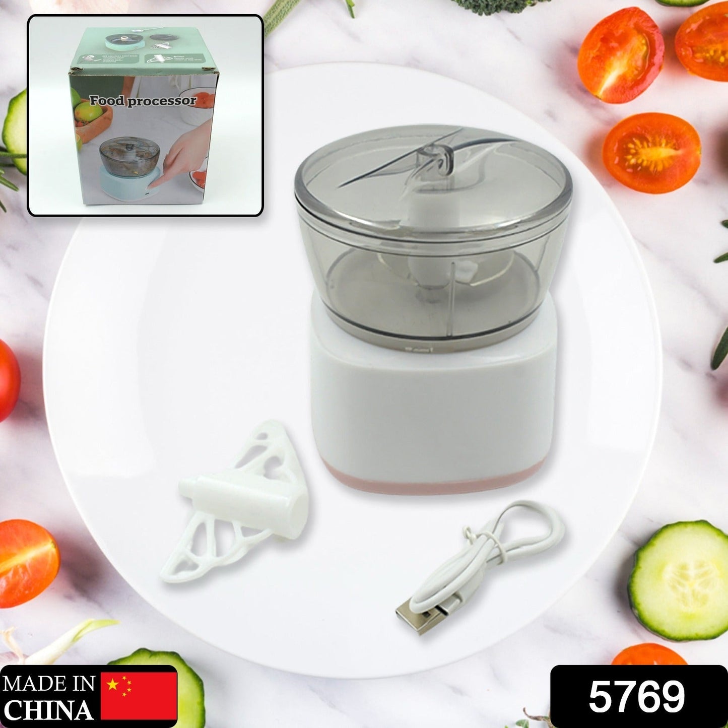 Portable Mini Food Processor Chopper Electric Veggie Chopper 3 Blades With Charching Cable Type C, Vegetable Chopper, Garlic Chopper Food Grinder for Chopping Ginger, Pepper Chili, Onion, Fruit, Meat - Discount Karo