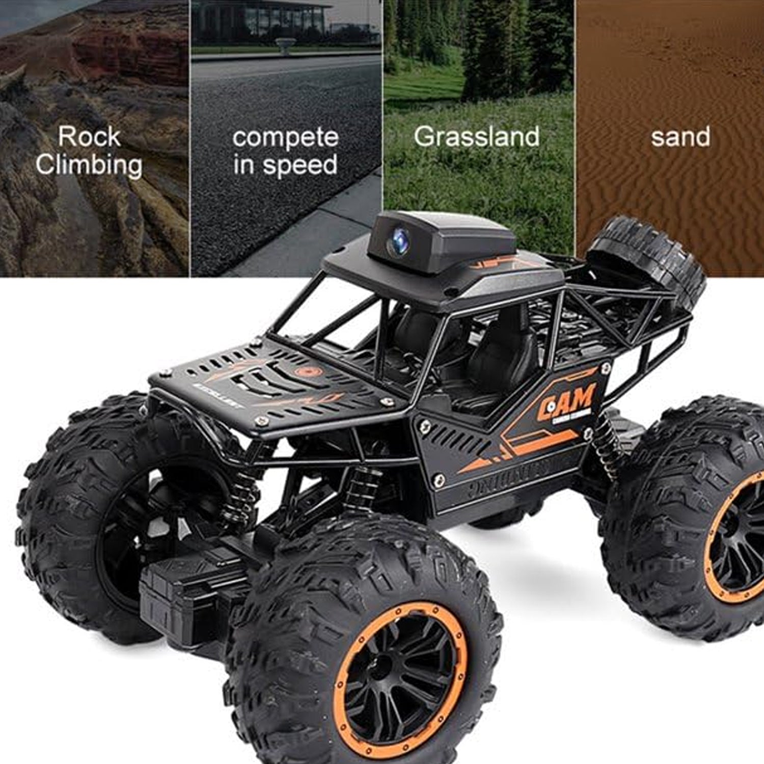 Remote Control Car with Camera Off-Road Remote Control Truck Monster Trucks for Boys 8-12 Birthday Gift For Kids Adults Gift For Boys And Girls HD Camera Rock Crawler Monster Truck Toy - Discount Karo