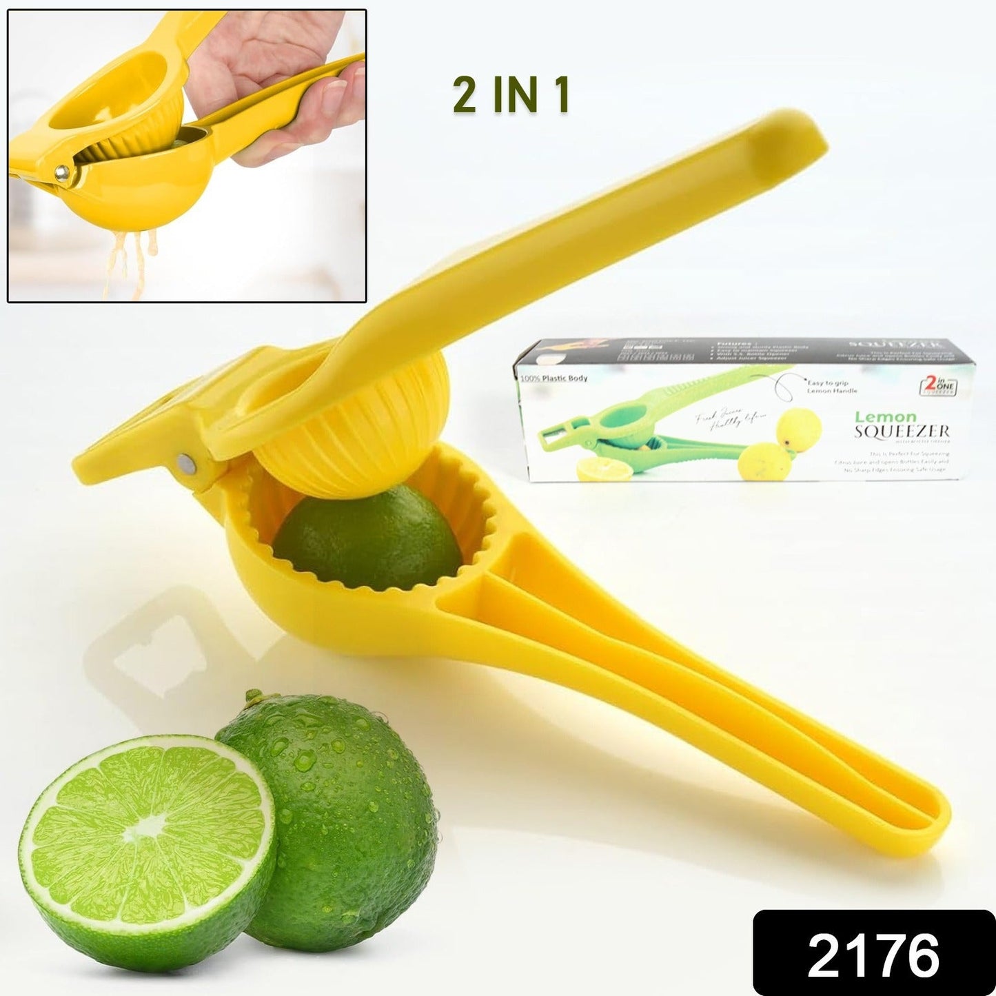 Kitchen 2 in 1 Unbreakable Lemon Squeezer and Bottle Opener (1 Pc) - Discount Karo