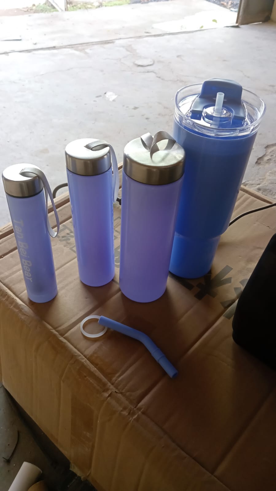 Plastic Water Bottle 3 Different Size Bottle & 1 pc Tumbler With Straw (4 Pc Set) - Discount Karo