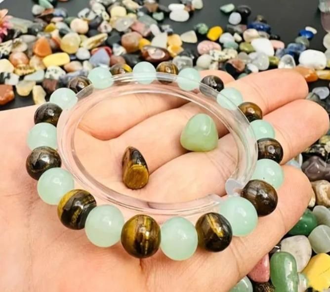 Natural Jade Round Beads Bracelet (Pack Of 2)