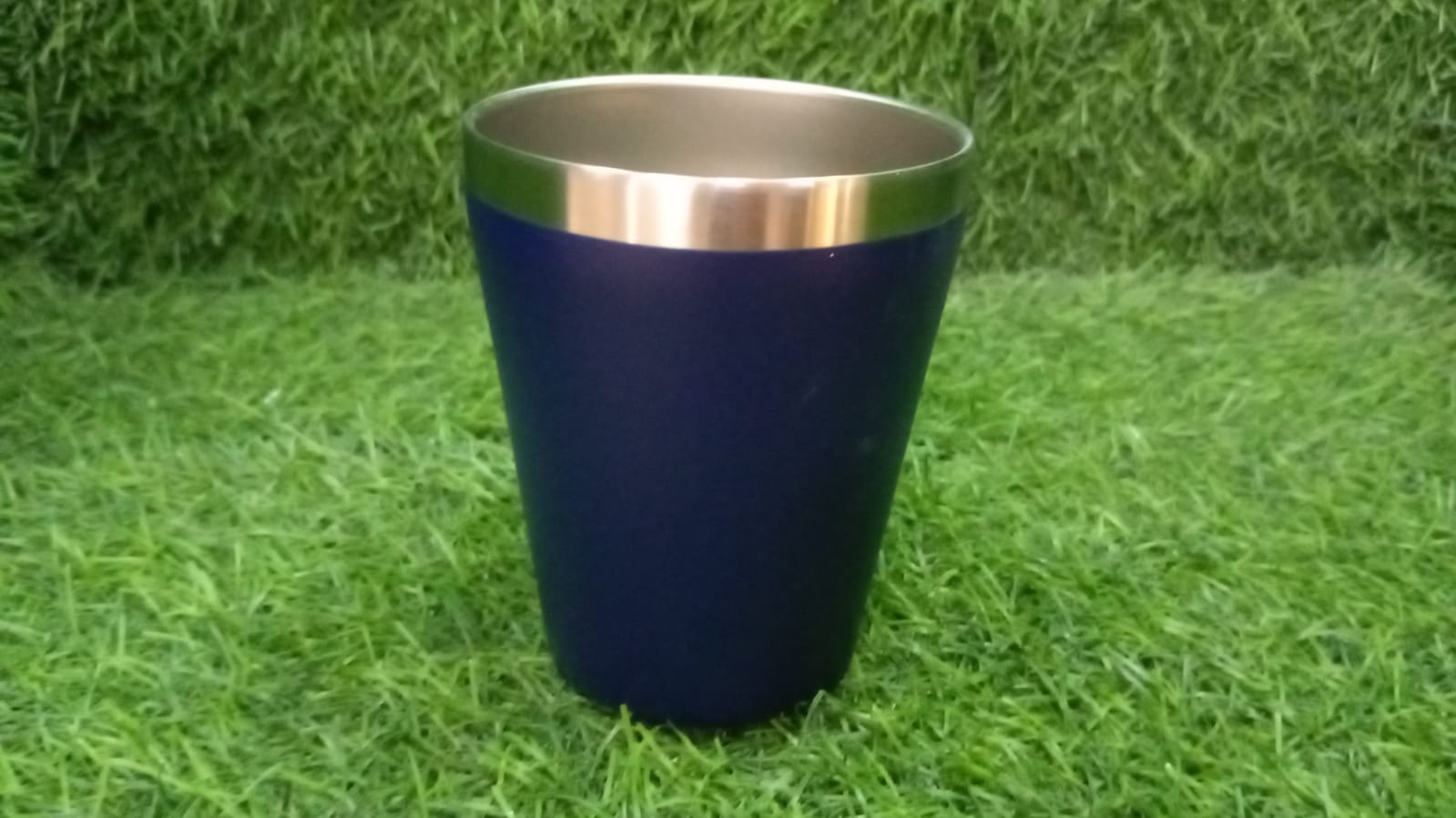 Stainless Steel Drinking Glass for Water, Milk Tea Coffee Lassi Glass Tumbler  Premium Blue Glass - Discount Karo