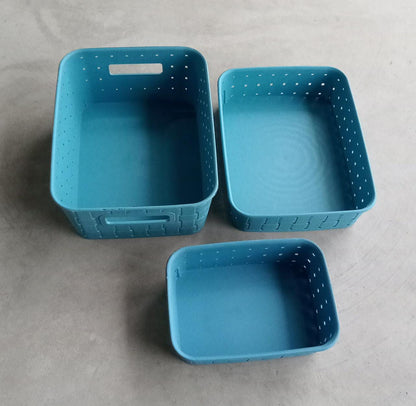 Smart Baskets for Storage(Set of 3) Sky Blue - Discount Karo