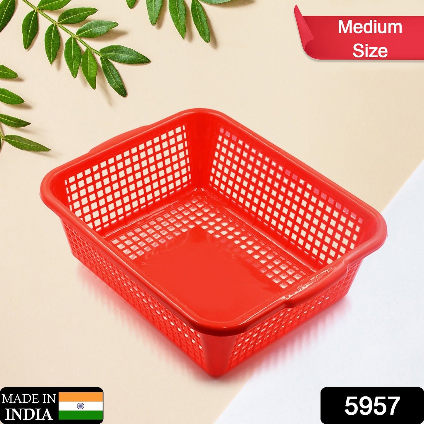 Plastic Kitchen Medium Size Vegetables and Fruits Washing Basket Dish Rack Multipurpose Organizers - Discount Karo