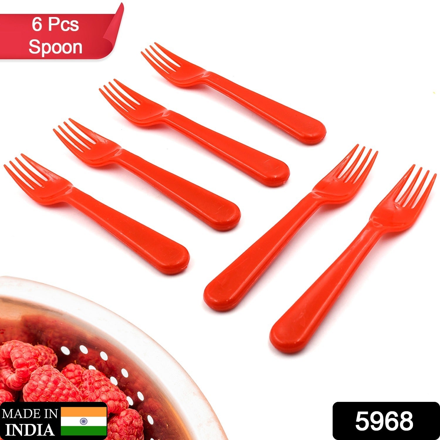 Plastic Fork Spoon, Fork Spoon Set, Fruit Fork Spoon Set | Baby Fork Spoon/Vegetable Fork Spoon, Plastic Salad Spoon, Dessert Spoon (6pc set) - Discount Karo